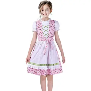 Sunny Fashion Girls German Dirndl Dress Costumes for Bavarian Oktoberfest Vintage Pink