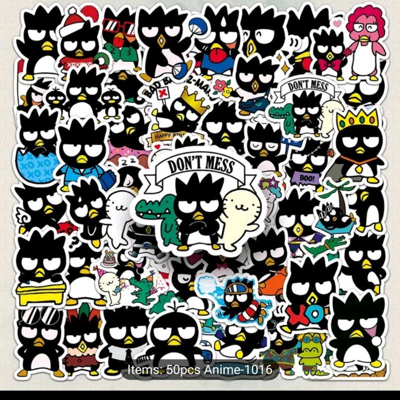 Badbadtz Maru Anime Waterproof Stickers - 50 pcs Sanrio Cartoon Vinyl Stickers for Water Bottle, Laptop, or Scrapbook | School Students Notebook Accessory