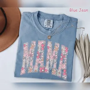 Boho Floral Mama Shirt Mothers Day Gift Trendy Mom Spring Tee For Mom Oversized Shirt For Women- Womenswe Essential Cotton Tee