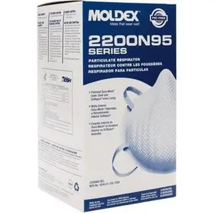 Moldex 2200N95 N95 Particulate Respirator Mask - Universal Size, Flame Resistant, Latex Components, Adult Healthcare PPE with Protection for Medical Use, Adults