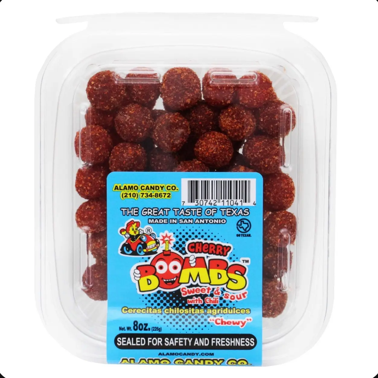 Alamo Candy Cherry Bombs Tub, 8 OZ. Chamoy Chili Candy Alamo Candy Cherry Bombs Tub, 8 OZ. Chamoy Chili Candy