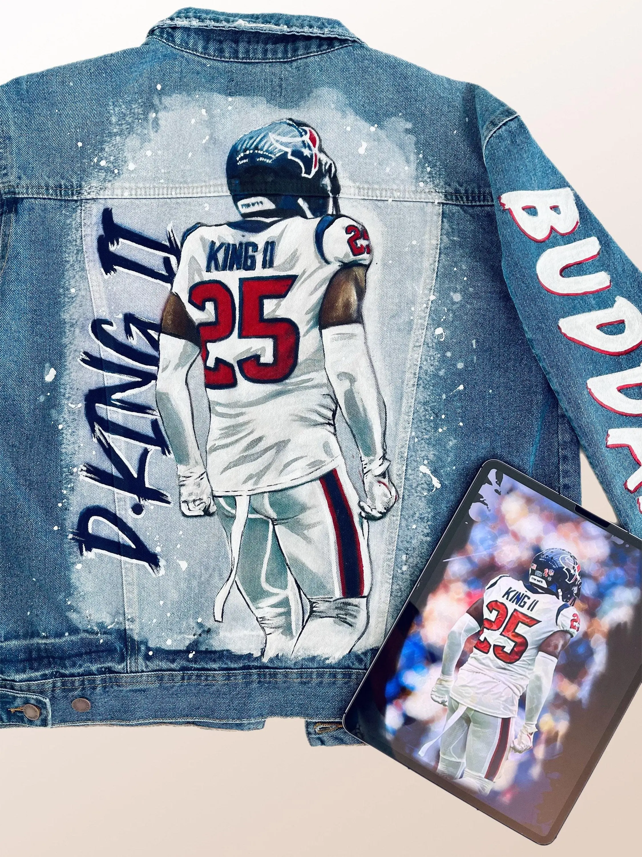 Hand Painted Portrait Denim Jacket: Custom Valentine Gift