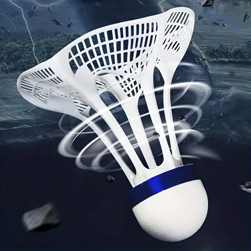 Wind-resistant badminton shuttlecocks, made of nylon, are specifically designed to withstand wind and impact, making them ideal for outdoor badminton practice and play.