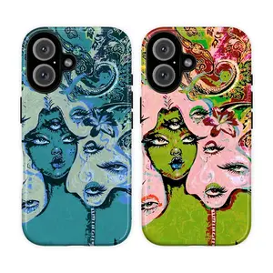 Surreal Art Phone Case, Abstract Witch Face Aesthetic Case, Gothic Fantasy Portrait Design for iPhone 17 16 15 14 13 12 11 Pro Max Plus & Samsung Galaxy S26 S25 S24 S23 S22 Ultra, Artistic Protective Tough Case, Unique Dark Art Gift, Accessories, Smartpho