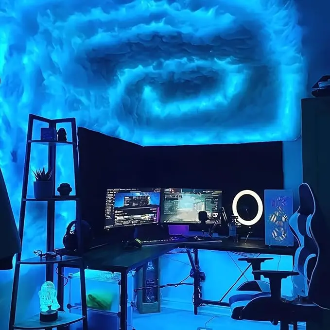 3D Thundercloud LED Lamp - Multicolor Transformation, Bluetooth Music Sync Control, DIY Creative Lighting, Room Decor, Lights for Bedroom, Bedroom Items, Cool Stuff for Game Room Gifts