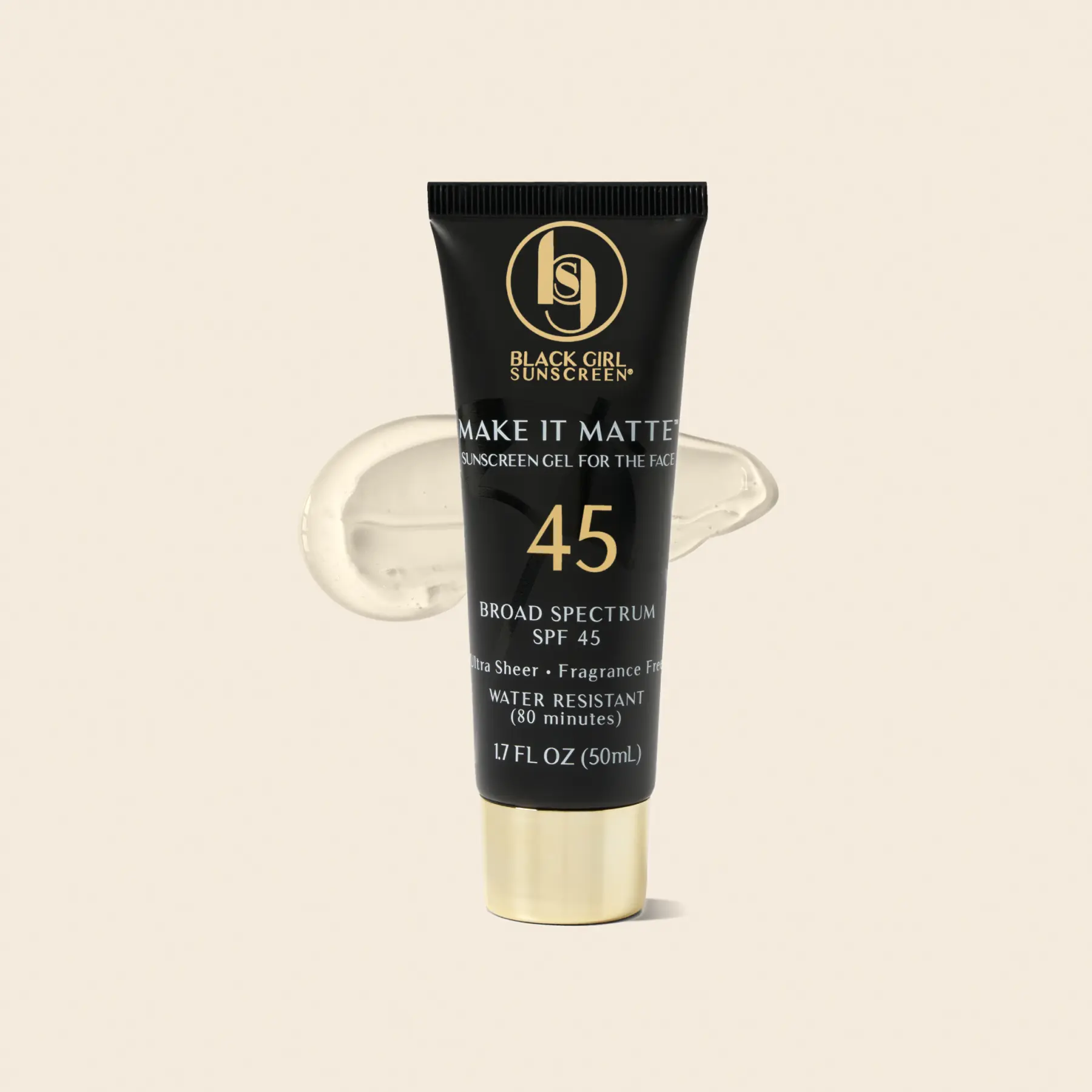 Make It Matte SPF 45 Face & Body Sunscreen Gel - 45g Vegan, Oil-Free Moisturizer with Coconut, Shea Butter & Zinc Oxide - Women's Flawless Skincare for SPF Makeup Compatibility