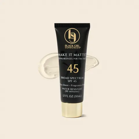 Make It Matte SPF 45 Face & Body Sunscreen Gel - 45g Vegan, Oil-Free, Lightweight, Cruelty-Free Moisturizer with Coconut, Shea Butter, Zinc Oxide, No White Cast, Flawless Finish - Adult Cosmetic Body Care, Makeup Compatible for All Skin Types