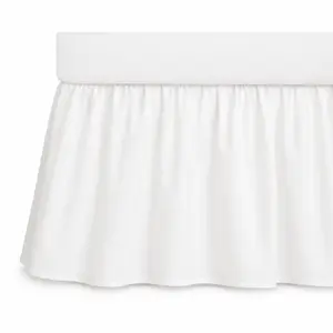 American Baby Company 100% Natural Cotton Percale Ruffled Crib Skirt, White, 52"L x 28"W + 13.5" Drop