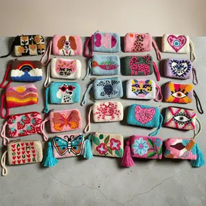 Hand-Embroidered Evil Eye Coin Purses – Unique Charm Wallets Full of Protection & Color