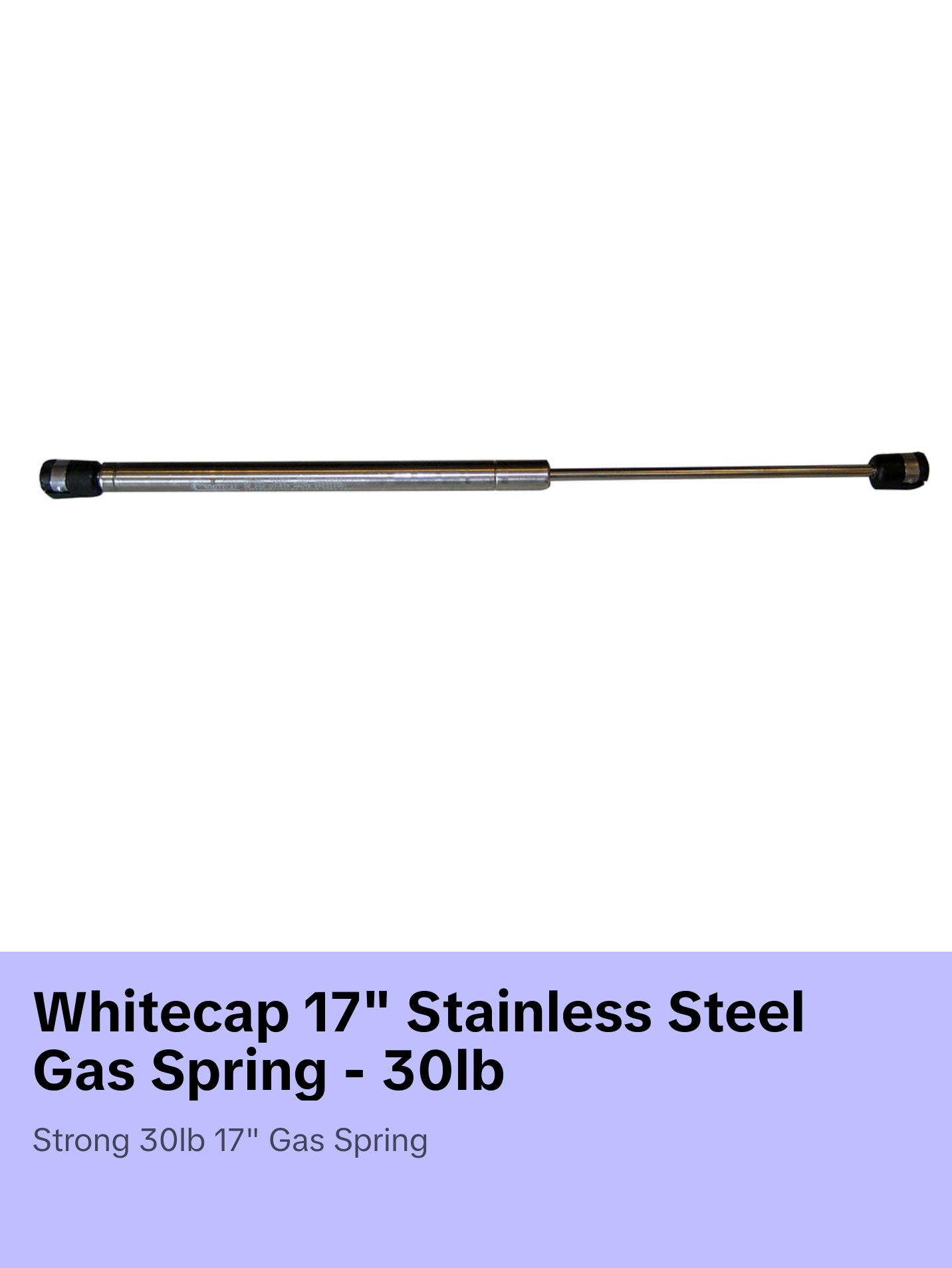 Whitecap 17" Gas Spring - 30lb - Stainless Steel