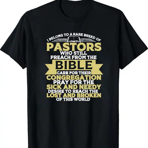 Humorous Gift for Pastor Appreciation Featuring a Christian Preacher T-Shirt for Both Men And Women Available in The Same Design for Everyone for Men And Women 2026 Summer Short-Sleeved