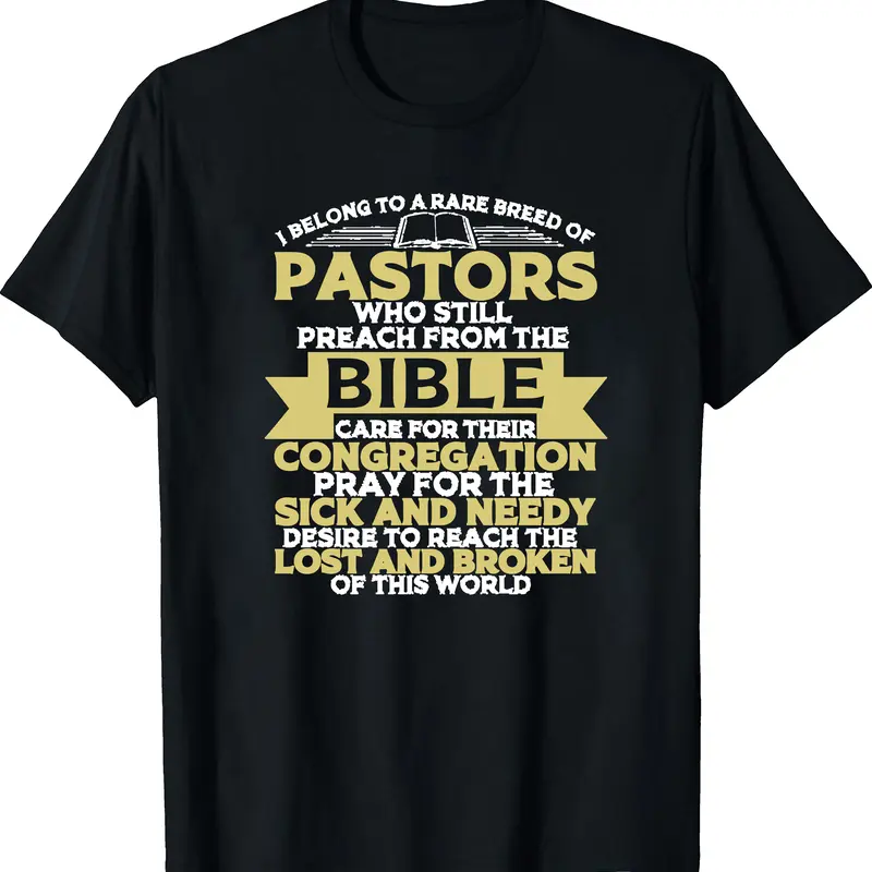 Humorous Gift for Pastor Appreciation Featuring a Christian Preacher T-Shirt for Both Men And Women Available in The Same Design for Everyone for Men And Women 2026 Summer Short-Sleeved