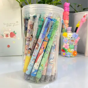 50-barrel press gel pen, cute and high-value student writing quick-drying 0.5 bullet black pen Aesthetic Pens