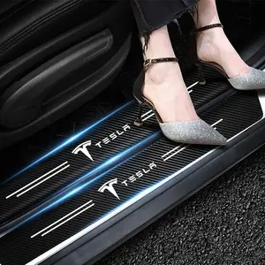 Car Sill Protector Decoration Sticker, Welcome Pedal Protection Strip, for Tesla Model 3, Model X, Model S, Model Y