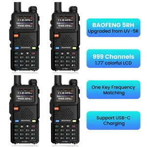 BAOFENG UV-5RH GMRS Radio (10W Upgrade) - Long Range Walkie Talkies with NOAA Weather Alert, 999 Channels, USB-C Charging | Emergency Two-Way Radio for Camping, Hiking & Survival (FRS/GMRS Compatible)