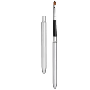 2-Pack Lip Brush Set, Extendable Covered Lip Brush, Silver Color Travel Lip Brush, Precision Lip Makeup Tool for Women and Girls