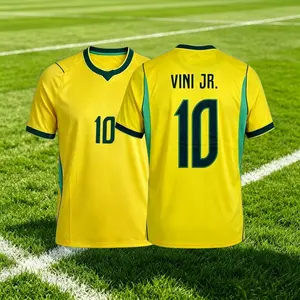 2026 Home Yellow 10# Vini JR Short Sleeve Soccer Jersey Fans Version