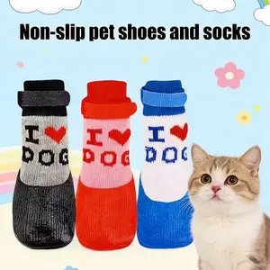 Pet Shoes Socks Outdoor Sports Anti-Slip Plastic Bottom Dog Shoes Cat Socks Pet Supplies, Small Size, Non-Toxic Material