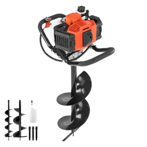 VEVOR Gas Powered Post Hole Digger, 52cc Post Hole Auger with 6" & 10" Bits, 3 Extension Rods, 1450W Heavy-Duty Earth Auger for Fence Posts, Deck / Pergola Posts, Plant / Tree Planting, EPA Listed
