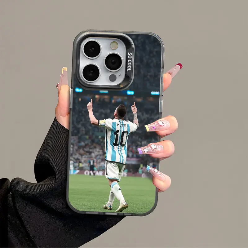 Messi IPhone 16 17 Promax Phone Case Anti Drop Protective Case Suitable For iphone 15 14 13 SAMSUNG S25 24 23 22 ULTRA Acrylic Football Phone Case