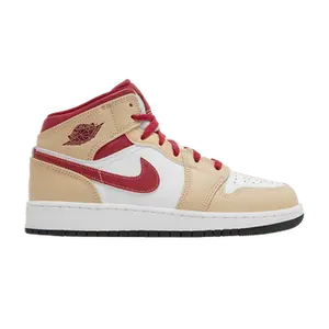 Air Jordan 1 Mid GS 'Light Curry Cardinal Red'