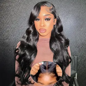 Bling Hair Wear 6x4 Body Wave Glueless Wig Human Hair Ready To Wear Brazilian 5x5 Lace Closure Wigs Long Straight For Women Pre plucked Sale 180% Density 12-36 Inch