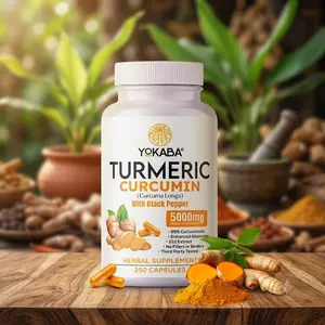 250 Capsules Turmeric Curcumin 5000mg Herbal Extract with BioPerine by YOKABA