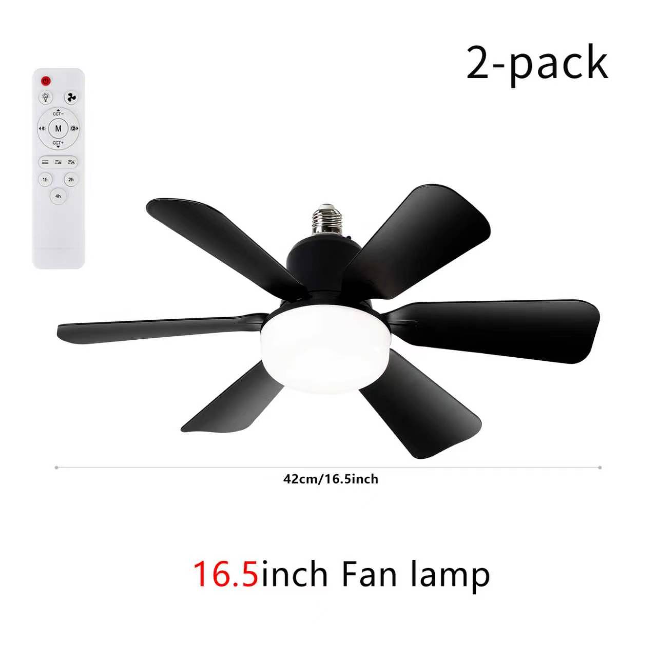 3-in-1 Socket Fan Light with Remote - Easy Install Ceiling Fan with Dimmable LED for Bedroom, Kitchen & Garage | No Wiring Needed