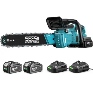 SEESII 18 Inch Chainsaw Cordless, 80V(40V*2) Battery Powered, Compact Chain saw with  30 FT/S Powerful Cutting, Auto Oiler & Long Battery Life For Wood/Tree Cutting, Pruning, Yardwork Pro Use M18 Ace CS18