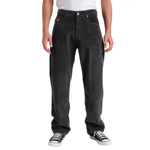 Quiksilver | Landers Cord Pants - Phantom | 100% Cotton 310GSM | Yarn Dye Fixed Bottoms | Men's Casual Trousers
