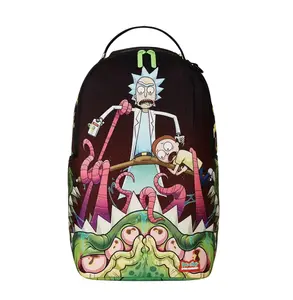 Sprayground Rick And Morty DLXR Alien Mouth Half Sharkmouth Backpack Multicolor Unisex with Spacious Main Compartment Padded Straps & Zip Pockets