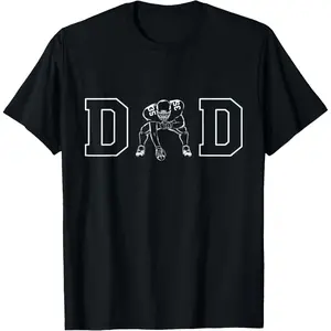 Fathers Day Football Lover Quarterback Dad Papa Fatherhood T-Shirt