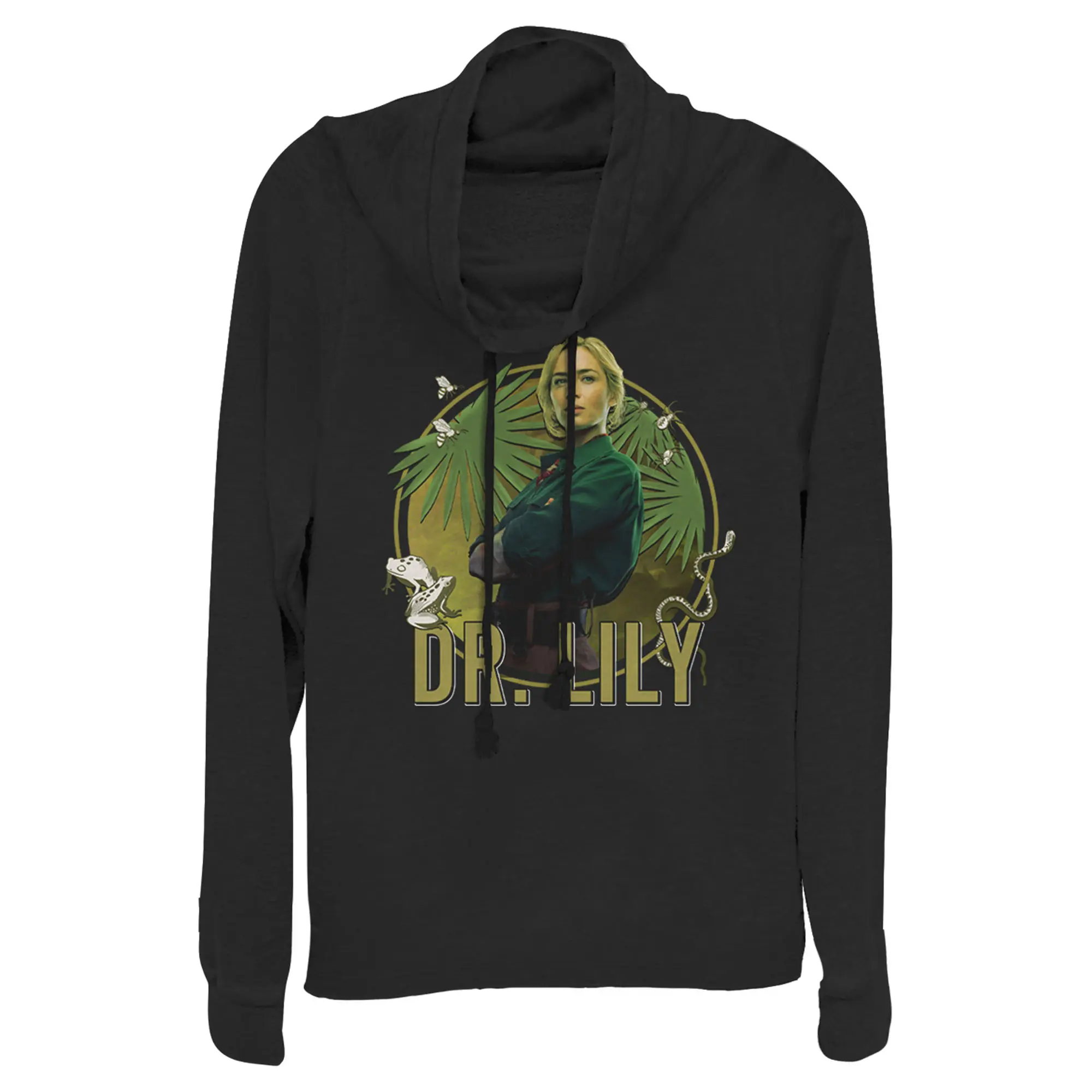 Juniors Womens Jungle Cruise Dr. Lily Portrait Cowl Neck Sweatshirt