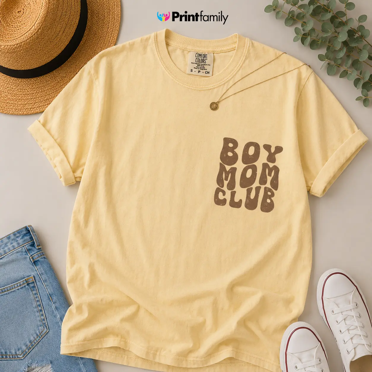 Comfort Color Boy Moms Club TShirt, Boy Mama T-Shirt, Pregnancy Announcement Boy, Mom Life Tee, Mother's Day Gift, Cute Mom Tee, Mom Gift - Printfamily