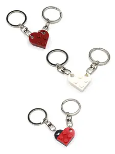 Heart Brick Design Keychain, Cute Keychain for Women & Men, Fashion Accessories for Daily Use, Trendy All-match & Exquisite Keychain for Birthday Gift, Keychain Set, Keychain Pendant