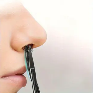 1Pc Safety Round Head Nose Hair Scissors - Professional Facial Hair Trimming Tool, Easy to Trim Nose Hair, No Pain or Discomfort, Unisex, Hair Care Essentials | Ergonomic Handle | Durable Scissors