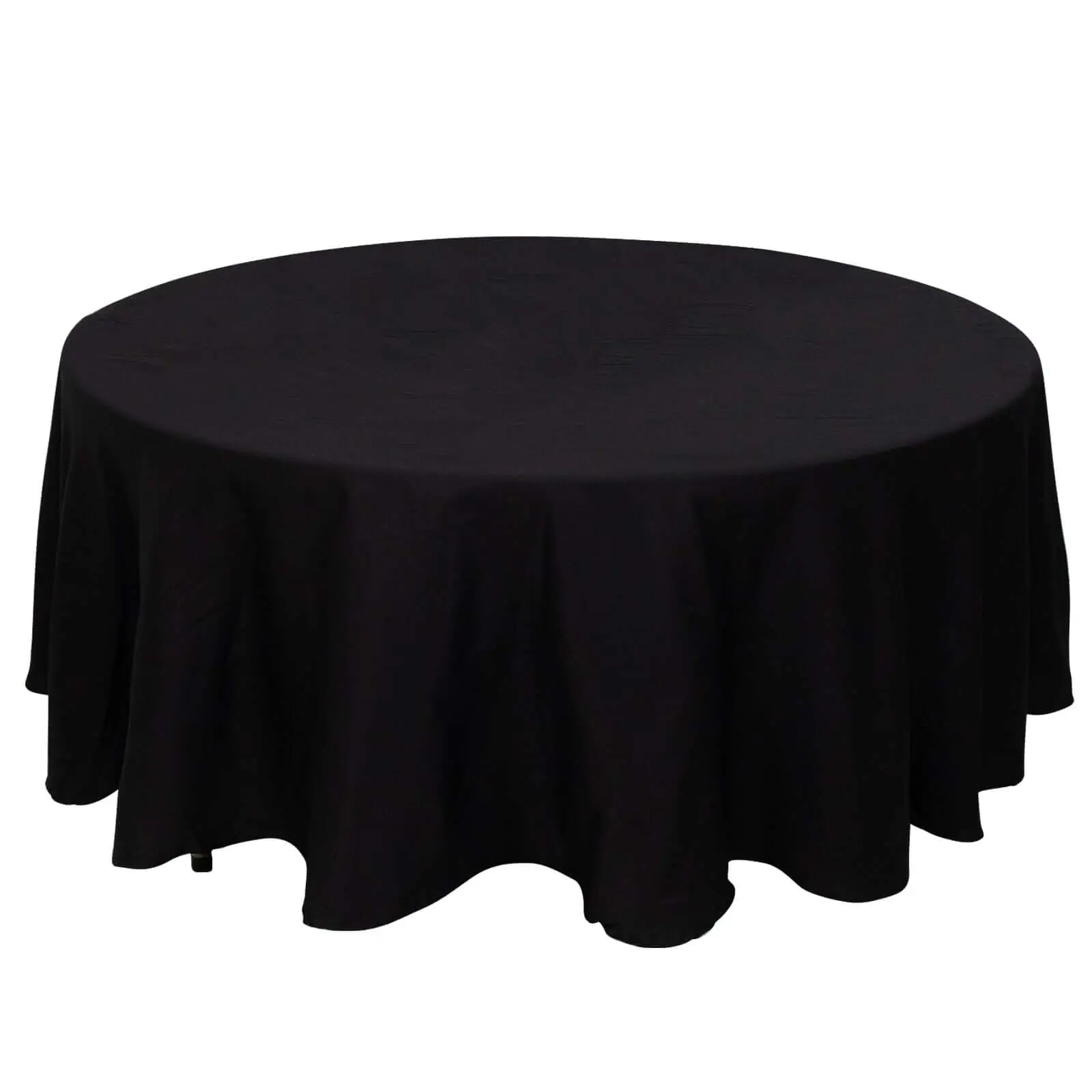 100% Cotton Round Tablecloth - 108" Black, Soft & Breathable Household Kitchen Linen Table Cover for Weddings, Shrinkage-Resistant, Includes Size Chart, Wedding