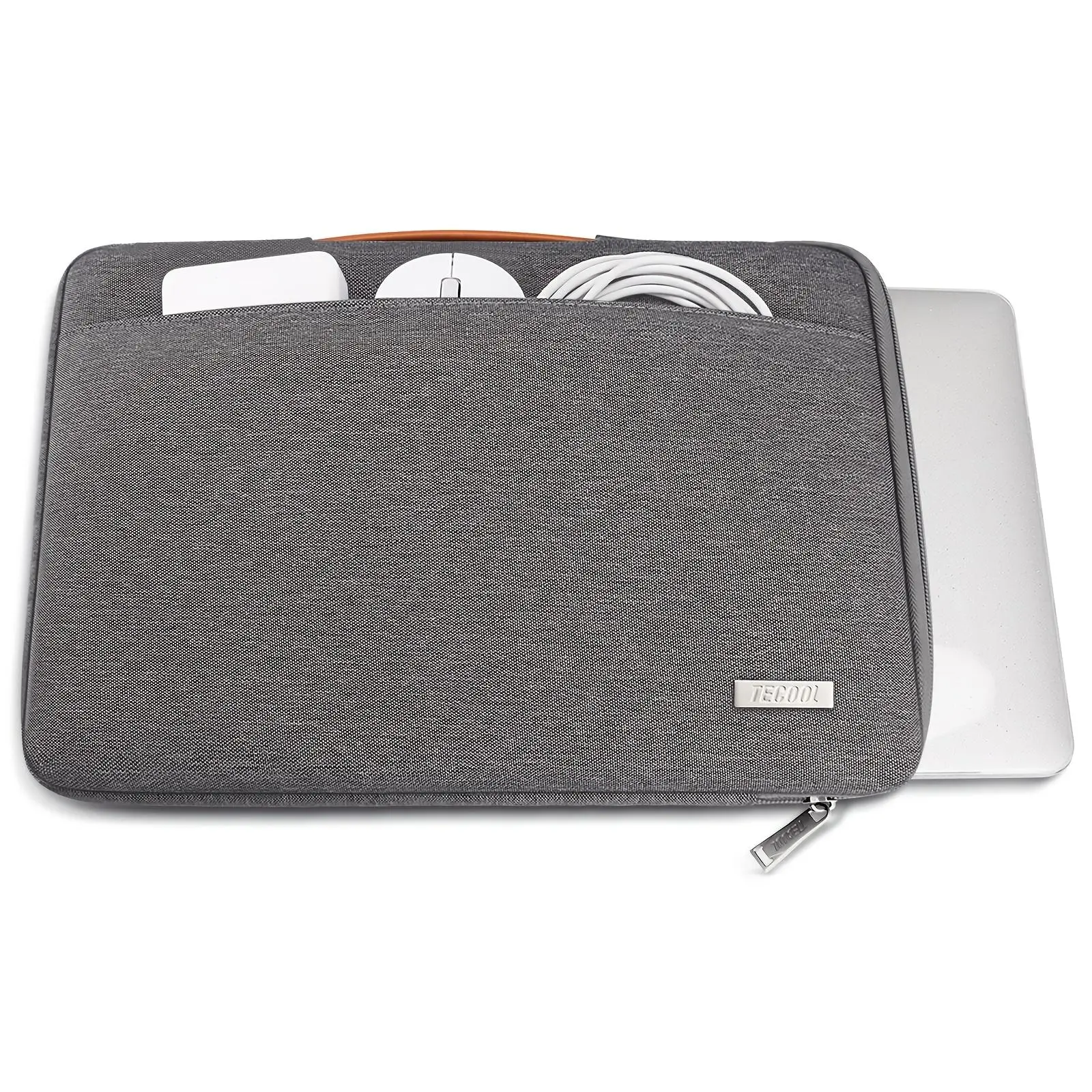 TECOOL Laptop Sleeve Bag for Macbook Air Pro 13 14 15 16 Inch M1 M2 M3 M4 2012-2024, Compatible with 13.5-16 Inch Notebook, Shockproof Carrying Bag with Handle And Front Pocket, Dark Grey