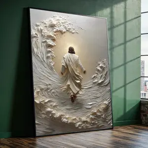 [Sale Up To 40%] [Unframed] Jesus Walking on Water Wall Art, Faith Print, Spiritual Miracle Print, Christian Divine Decor