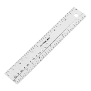 See-Thru Center Finding Clear Ruler 6 Inches with Centering Hole