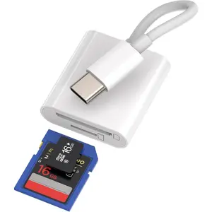 USB C TF  SD Card Reader Adapter(2in1) Multiport Compact Camera Flash Memory Cards Thunderbolt Type C Port Dongle Compatible for  for IPhone15 Pro Max Plus IPad Pro for Pixel MacBook