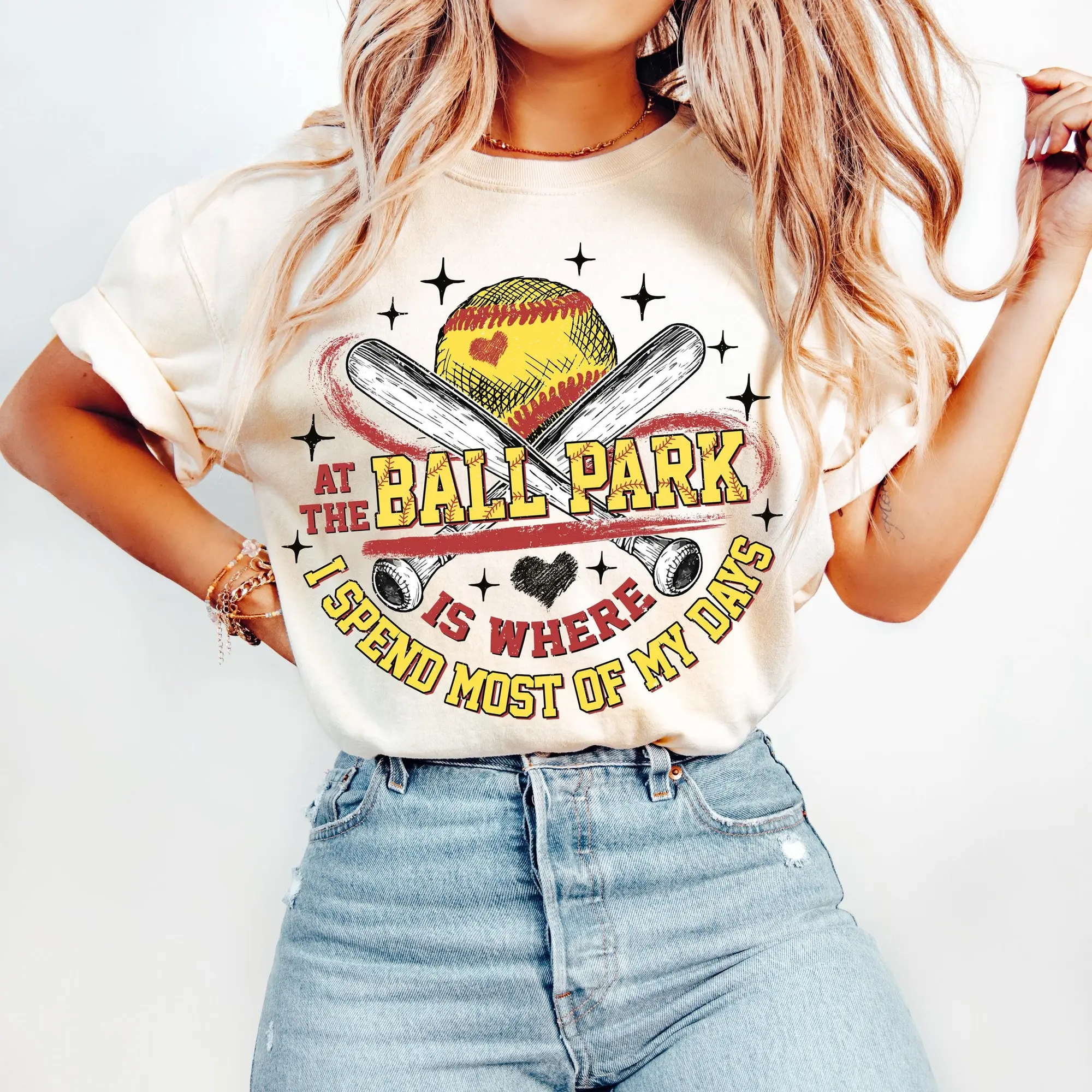 Retro Softball T-Shirt, At the Ballpark TShirt, Game Day Softball TShirt, Softball T-Shirt, Funny Softball Shirt, Softball Coquette T-Shirt
