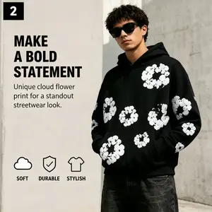 Denim Tears New Kapok Foam Casual Print Sports Hoodie & Casual Shorts / Beach Shorts | Unisex Euro-American Trendy Hoodie, Comfortable & Versatile | Couple Style