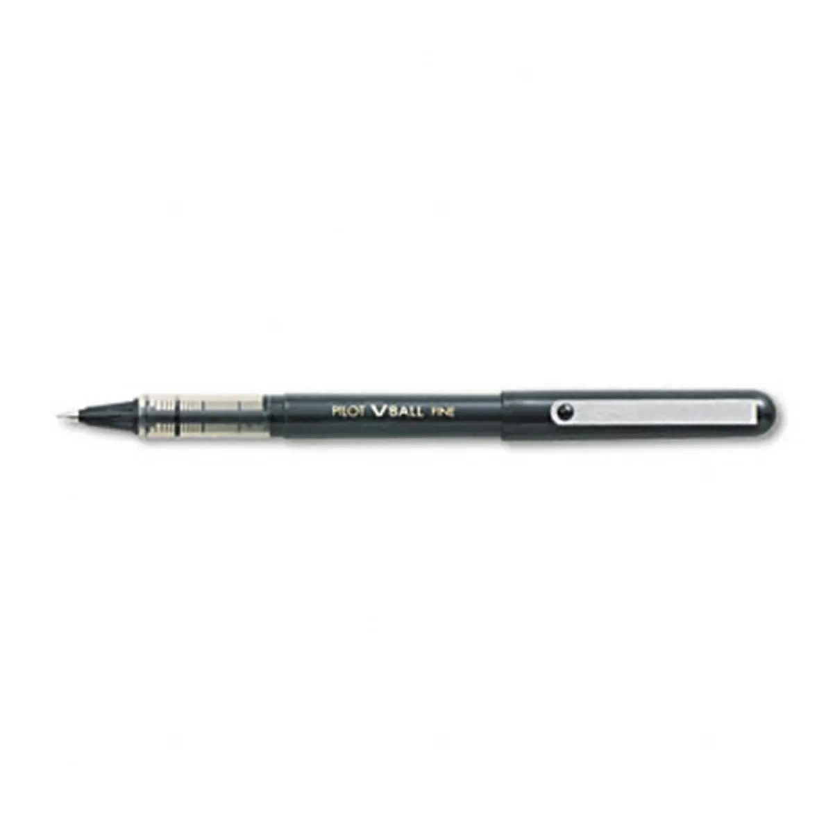 PILOT 35112 VBall Skip-Free Roller Ball Pen 12-Pack - Black Fine Ink, Transparent Grip, Smooth Glide, Liquid Stick Design, Visible Ink Level