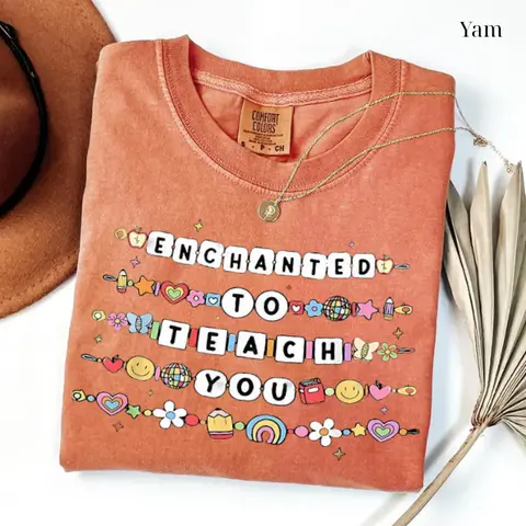 Teacher Shirt, Teacher Comfort Colors Shirt, Teacher Friendship Bracelet Shirt,Teacher Appreciation Gifts,Back to School,Enchanted to Teach