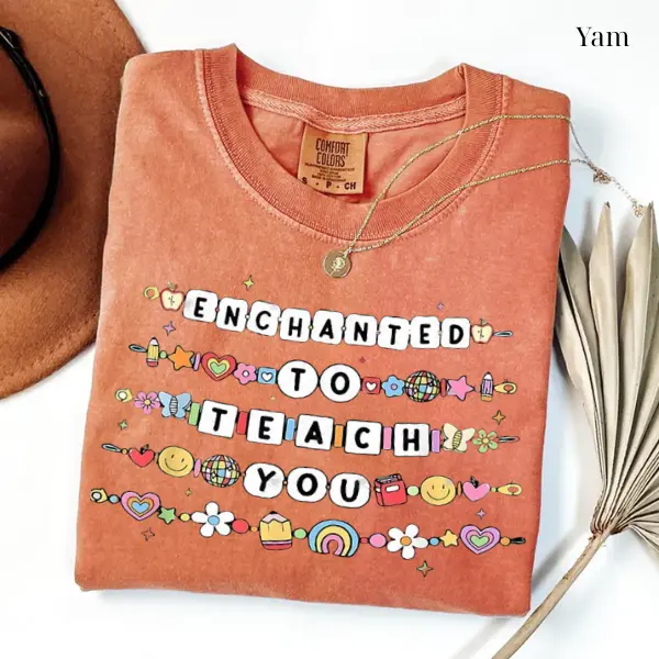 Teacher Shirt, Teacher Comfort Colors Shirt, Teacher Friendship Bracelet Shirt,Teacher Appreciation Gifts,Back to School,Enchanted to Teach