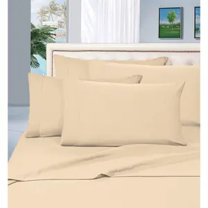 1500 Count Egyptian Quality 6 Wrinkle Free and Fade Resistant Luxurious Sheet, California King, Cream