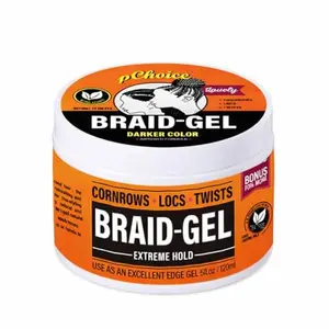 Braid Gel Extreme Hold for Cornrows, Locs, and Twists, Edge Control, Non-Greasy, Tea Tree, 5 fl.oz