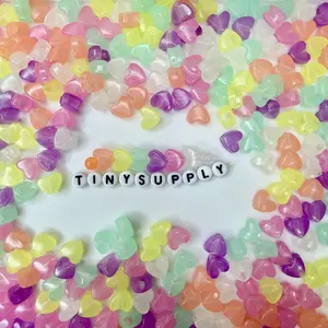 10.5MM Heart Glow-in-the-Dark Acrylic Spacer Bead