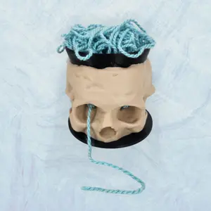 Skull Yarn Bowl with Lid | Crocheting & Knitting Accessory | Craft Wool Holder for Spooky Home Decor DIY Gift